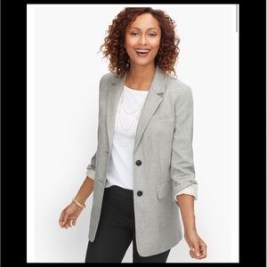 TALBOTS Wool Blend Herringbone Mills Blazer